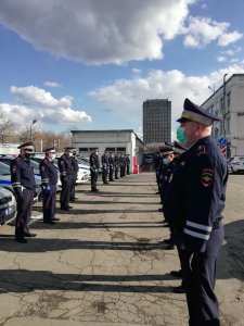 Руководство Госавтоинспекции севера Москвы провело строевой смотр Руководство Госавтоинспекции севера Москвы провело строевой смотр